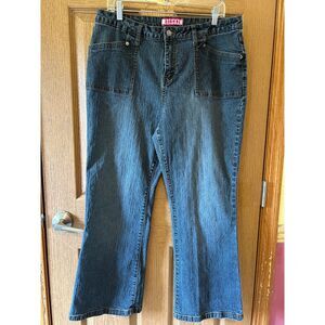 Zana Di Womens Bootcut Jeans Flap Back Pockets Medium Wash Stretch Size 18P